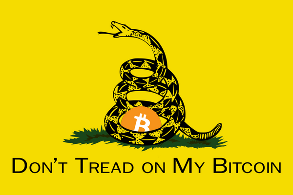 Bitcoin Don't Tread On My Bitcoin BTC Meme Gadsden 3x5 Feet Banner Flag by TrendyLuz Flags