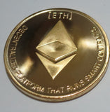 Ethereum Gold Plated Color Ethereum ETH Physical Cryptocurrency Collectible Novelty Coin by TrendyLuz (Pack of 1)