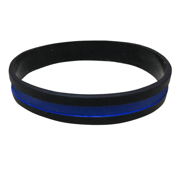 Thin Blue Line Silicone Wrist Band Bracelet Wristband - Support Police and Law Enforcement