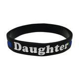 Daughter Thin Blue Line Silicone Wrist Band Bracelet Wristband - Support Police and Law Enforcement
